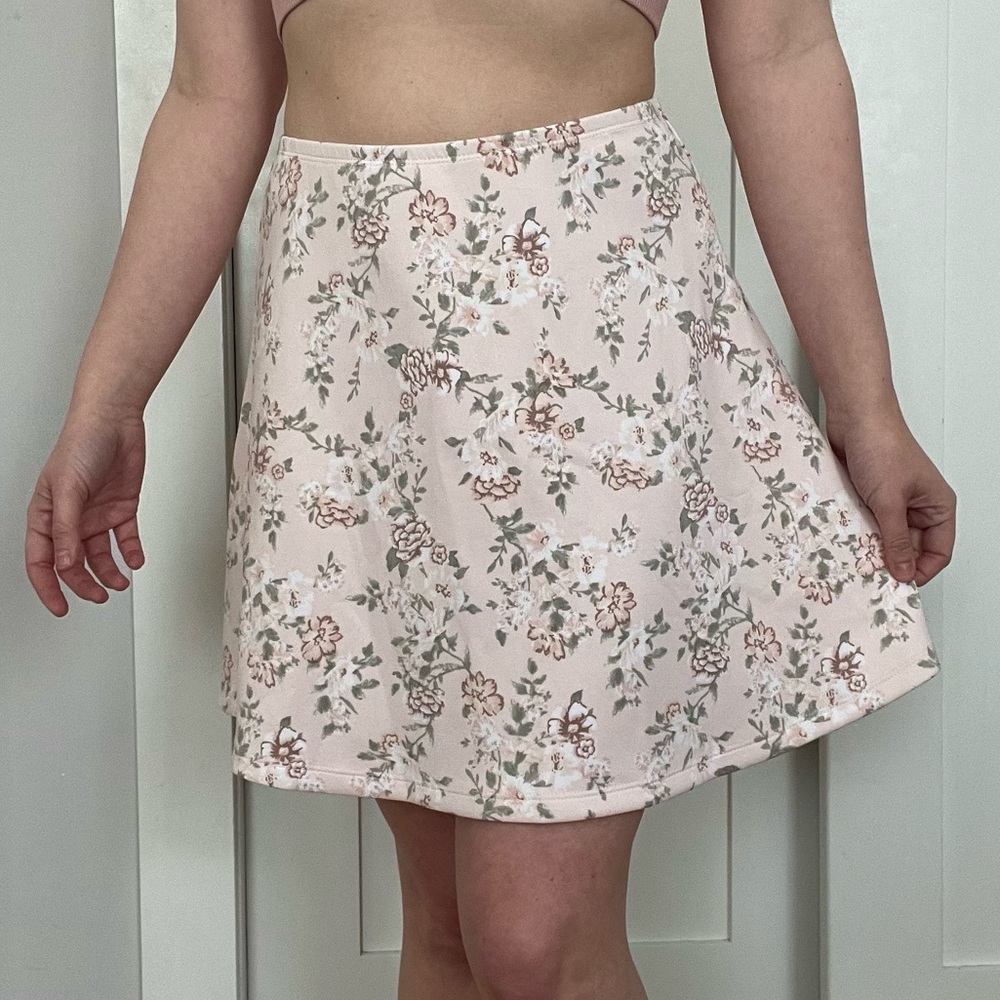 Pink Floral Skirt